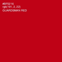 #BF0216 - Guardsman Red Color Image